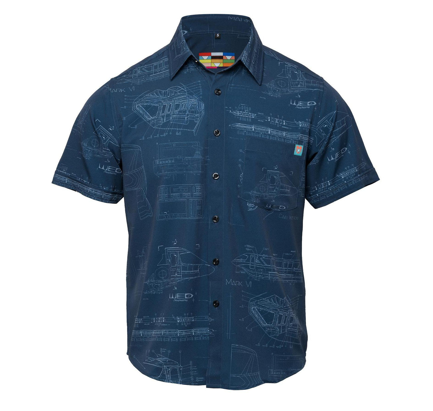 Monorail "Highway in the Sky" Short Sleeve Button Down Shirt