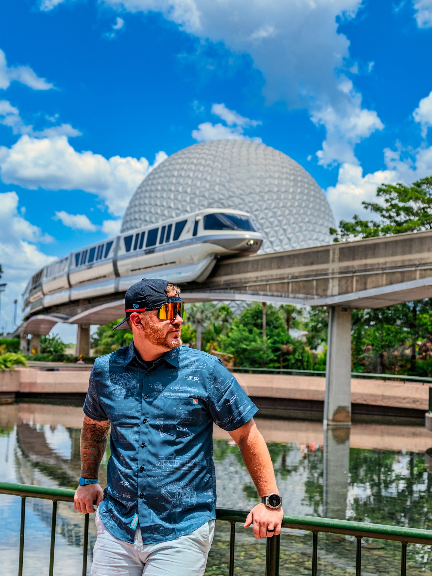 Monorail "Highway in the Sky" Short Sleeve Button Down Shirt