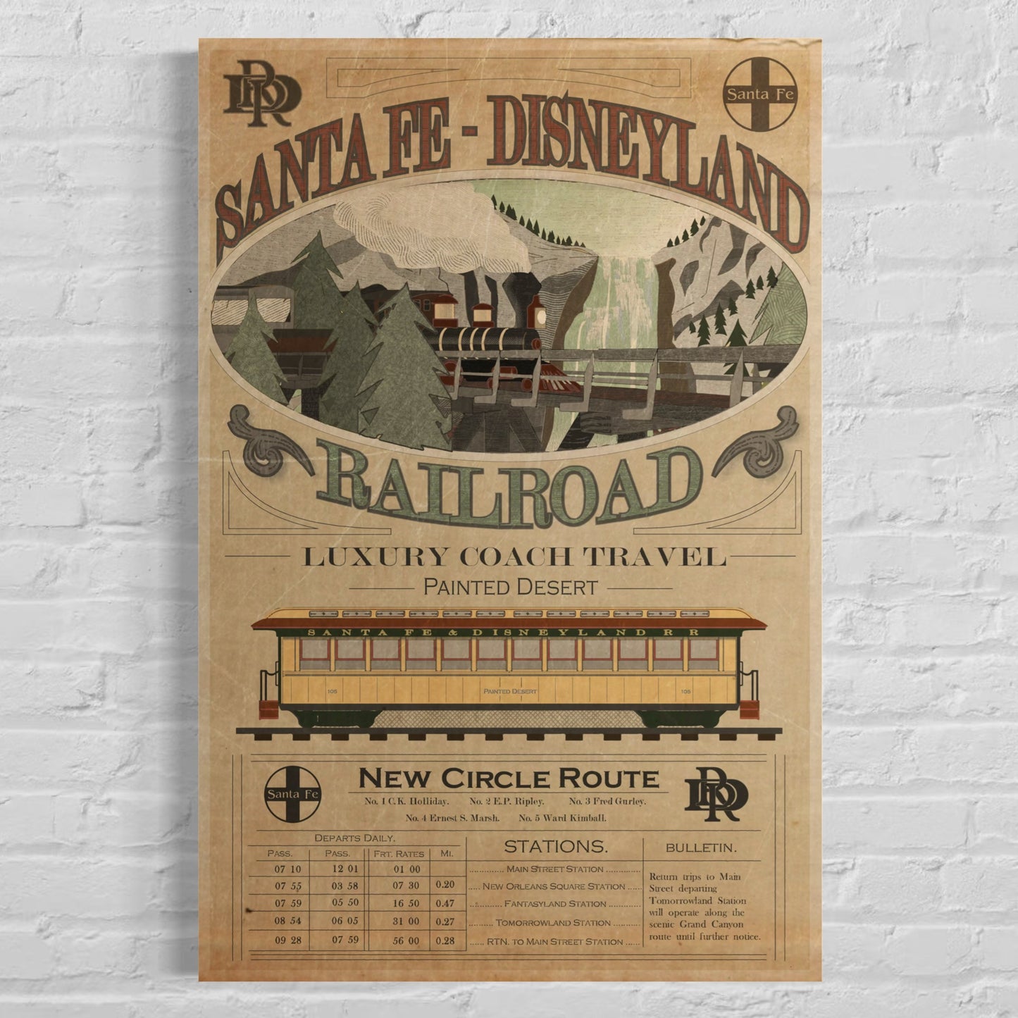 Santa Fe Disneyland Railroad Poster Art