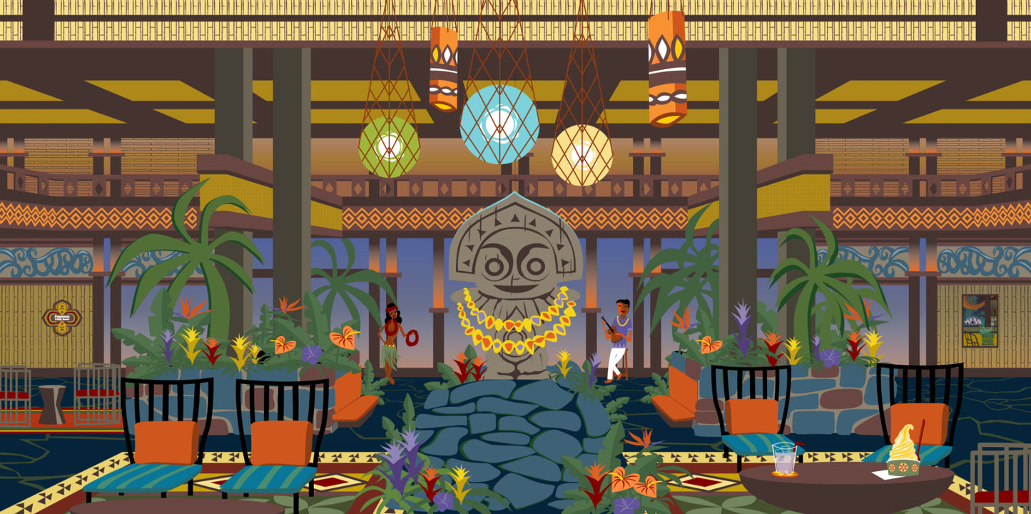 Polynesian Resort Lobby: Shag Inspired Poster Art