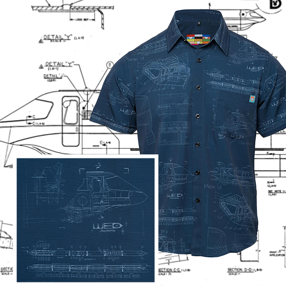 Monorail "Highway in the Sky" Short Sleeve Button Down Shirt