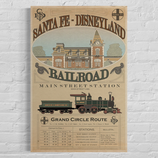 Santa Fe Disneyland Railroad Poster Art: Main Street Station