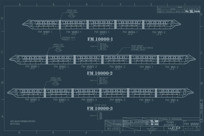 Monorail Mark IV Train Assembly Blueprint Poster Art