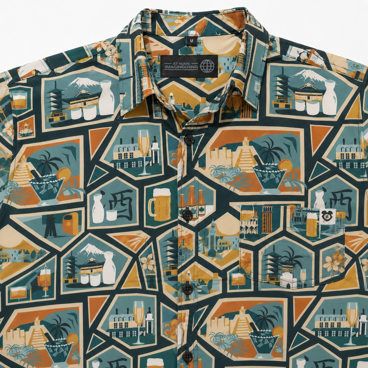 Passports & Pours Button Up Shirt
