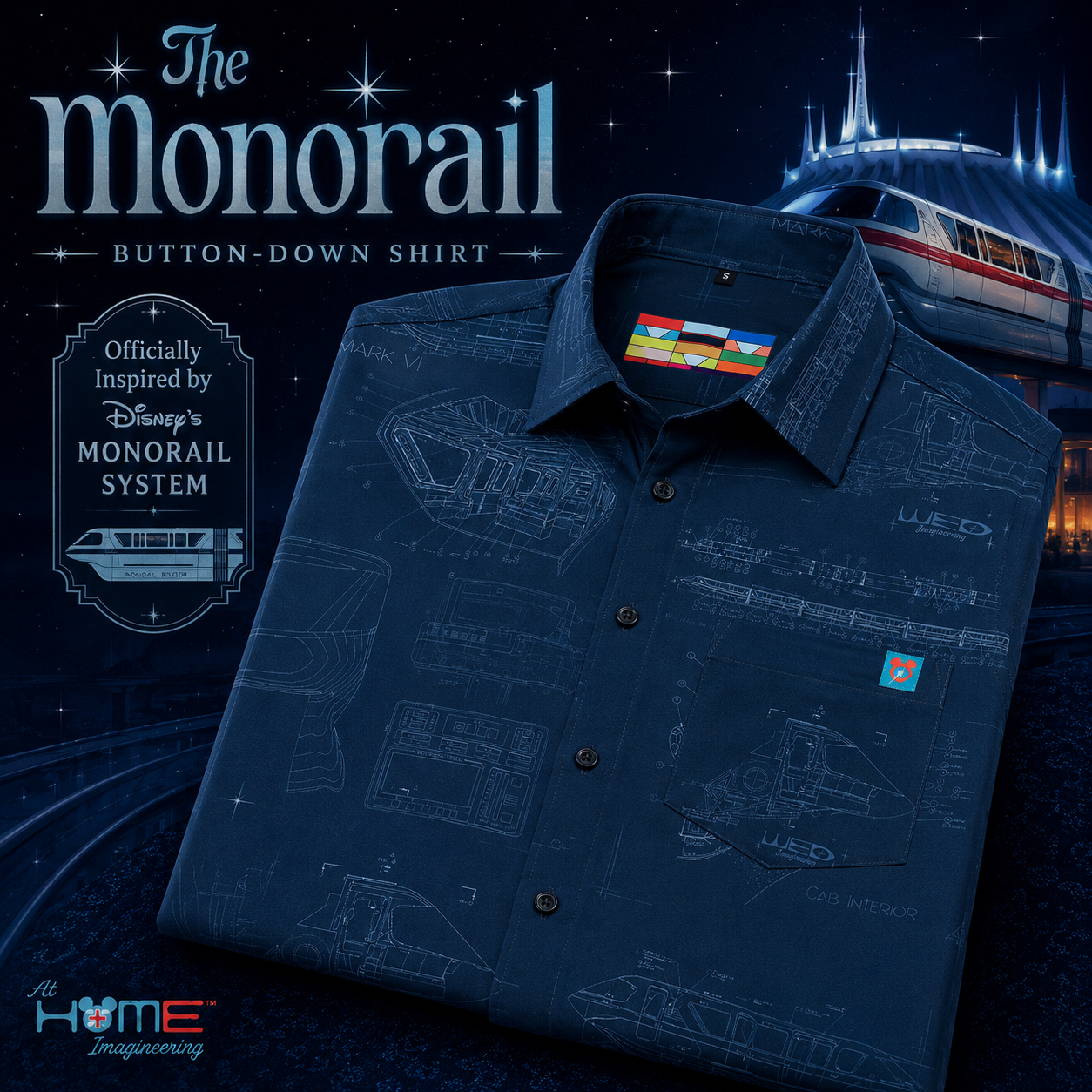 Monorail "Highway in the Sky" Short Sleeve Button Up Shirt