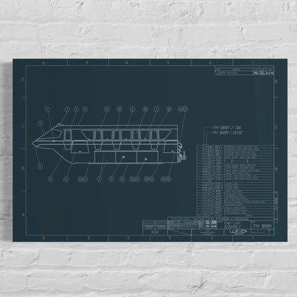 Monorail Mark IV End Car Blueprint Poster Art