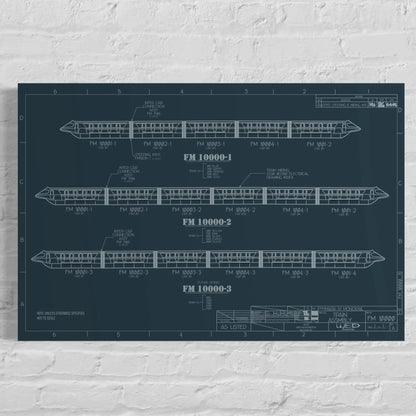 Monorail Mark IV Train Assembly Blueprint Poster Art