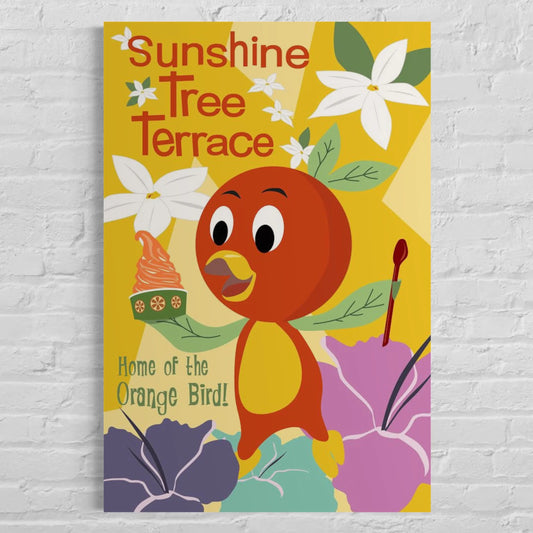 Orange Bird Sunshine Tree Terrace Poster Art
