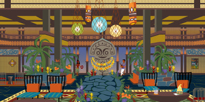 Polynesian Resort Lobby: Shag Inspired Poster Art